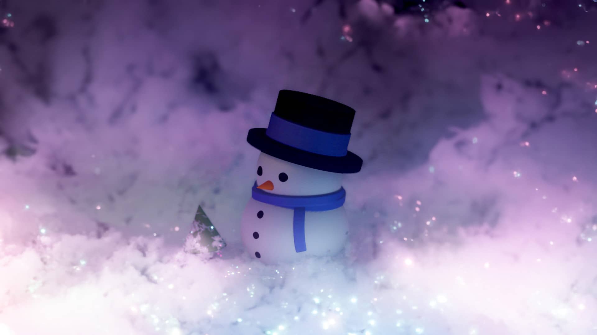 Bonhomme de neige miniature dans la neige